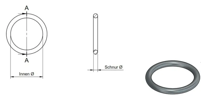 Technical drawing of an O-ring from SIEGEL Dichtungen